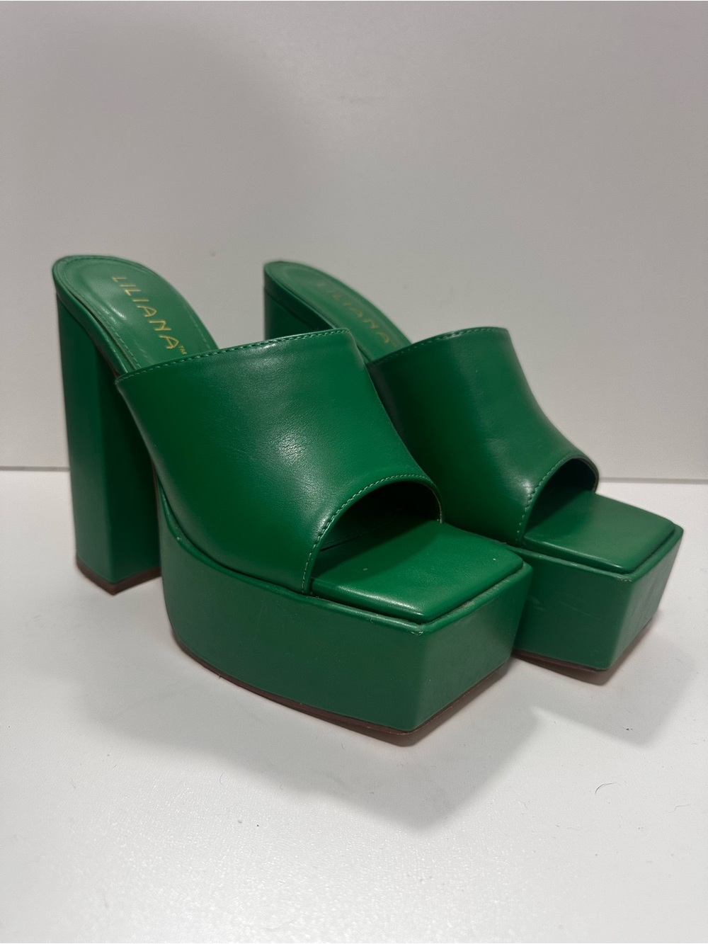 Liliana Emerald Green Platform Mule Heels